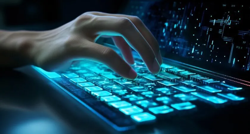 Developer's Hands Typing Lines Of Code