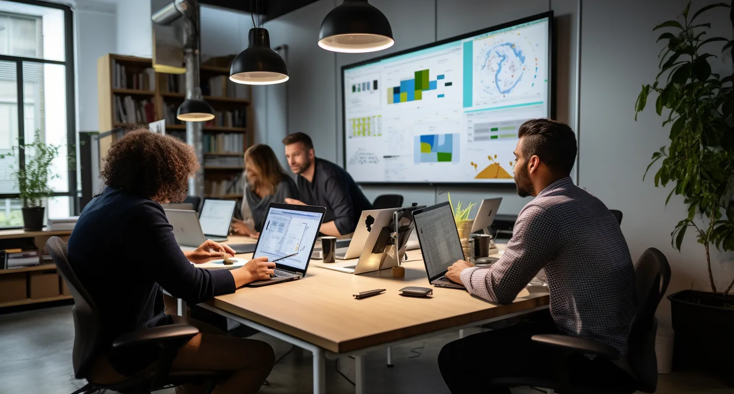 Digital Marketing Agency Office With A Team Of Professionals