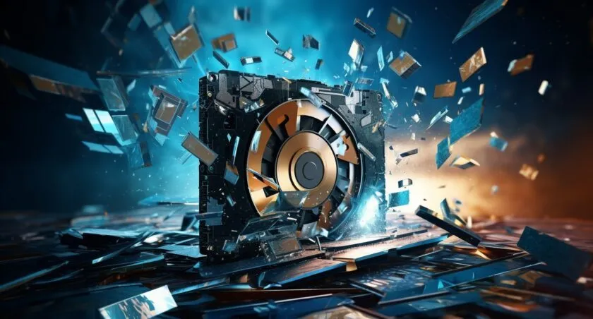 Shattered Glass Hard Drive Artistic Concept