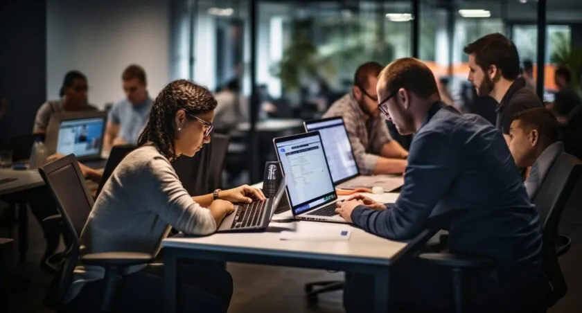 Diverse Group Of Programmers Collaborating