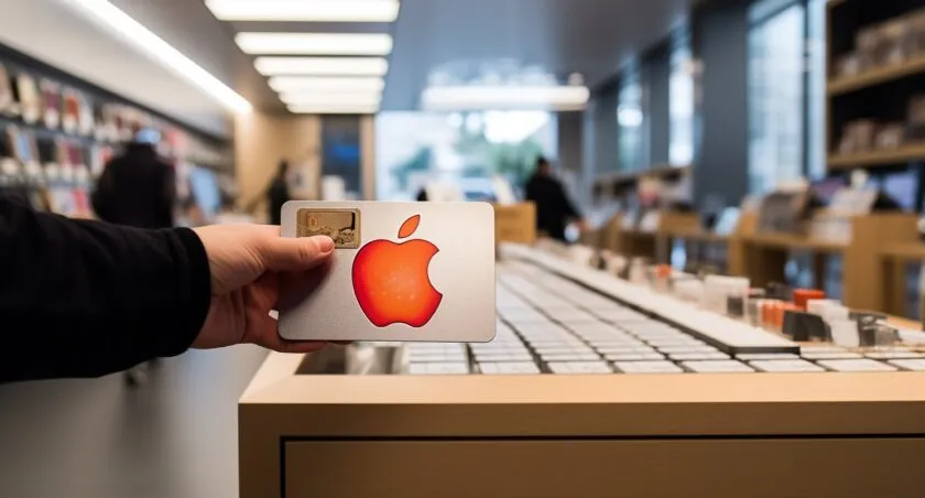 Person Trading Apple Gift Card For Bitcoin