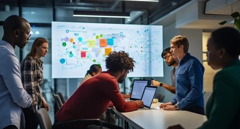 A Team Of Developers Collaborating