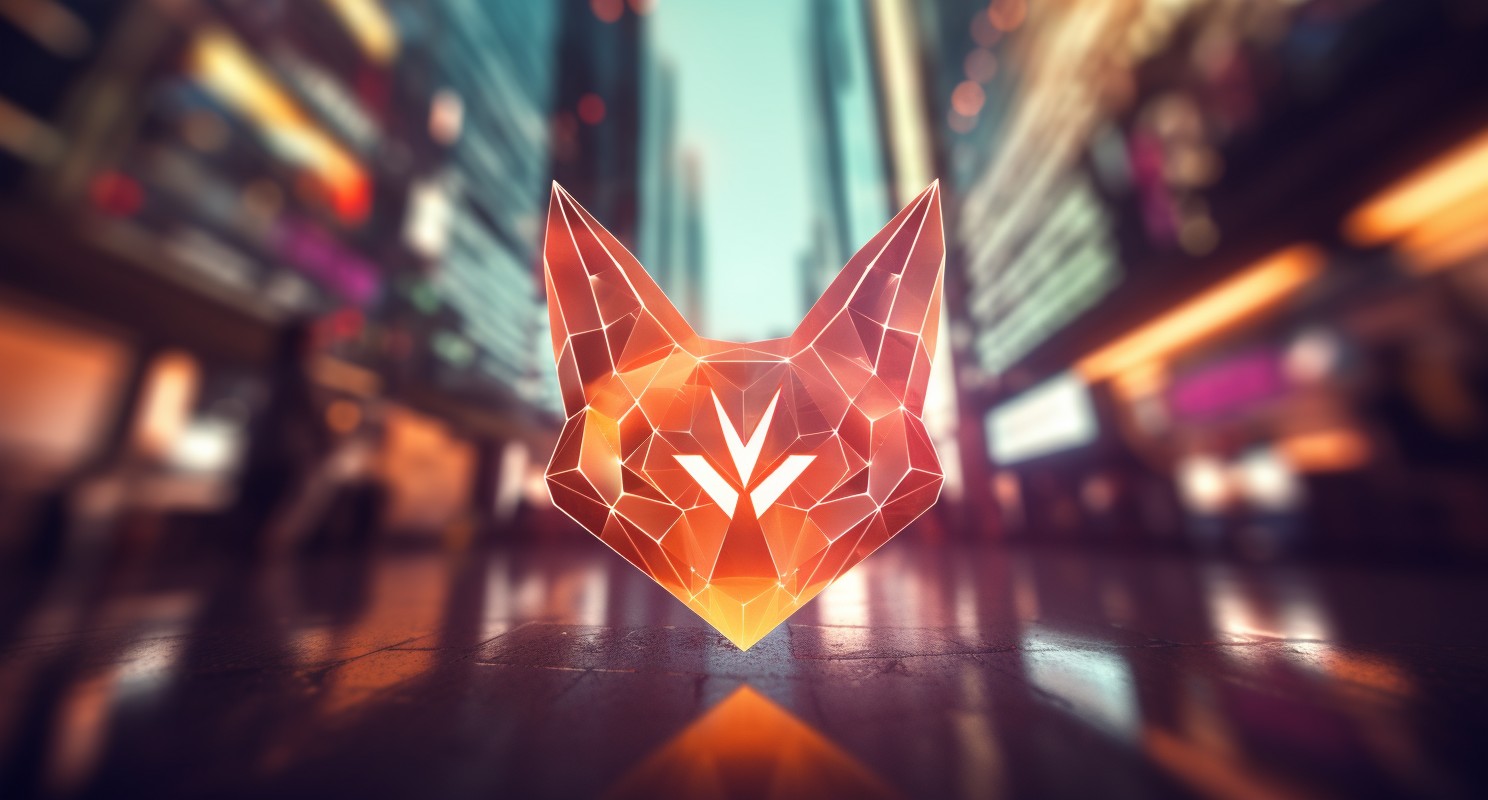 Metamask Logo With A Backdrop Of Ethereum Blockchain