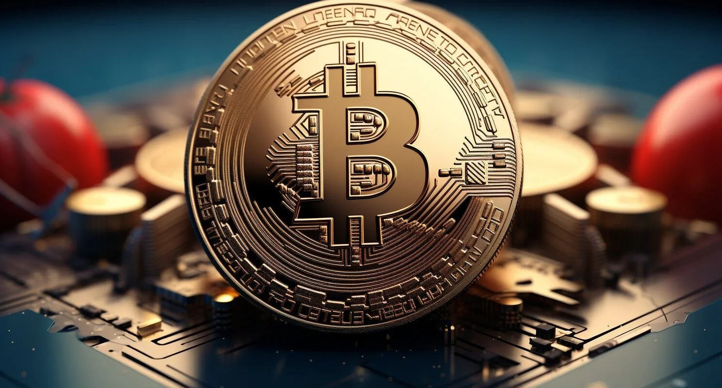 Bitcoin Logo With Apple Icon Fusion
