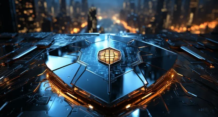 Security Shield On Digital World Background