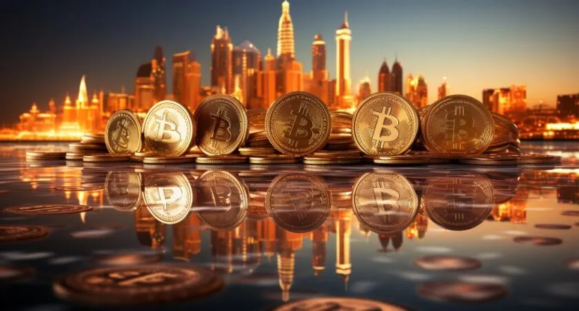 Bitcoin And UAE Skyline