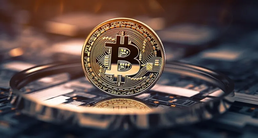 Bitcoin Symbol Made Of Golden Coins