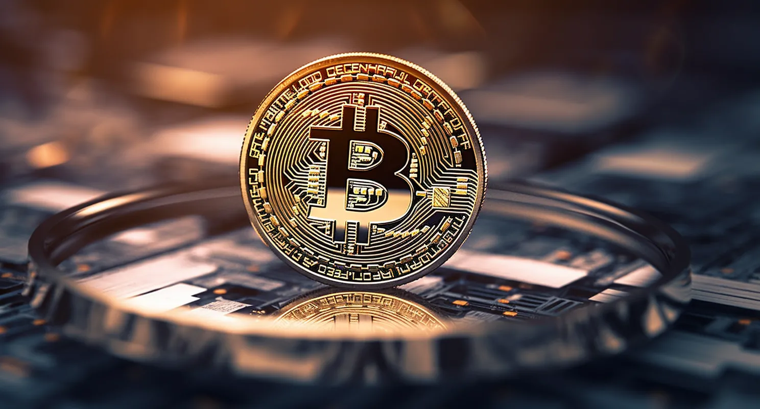 Bitcoin Symbol Made Of Golden Coins