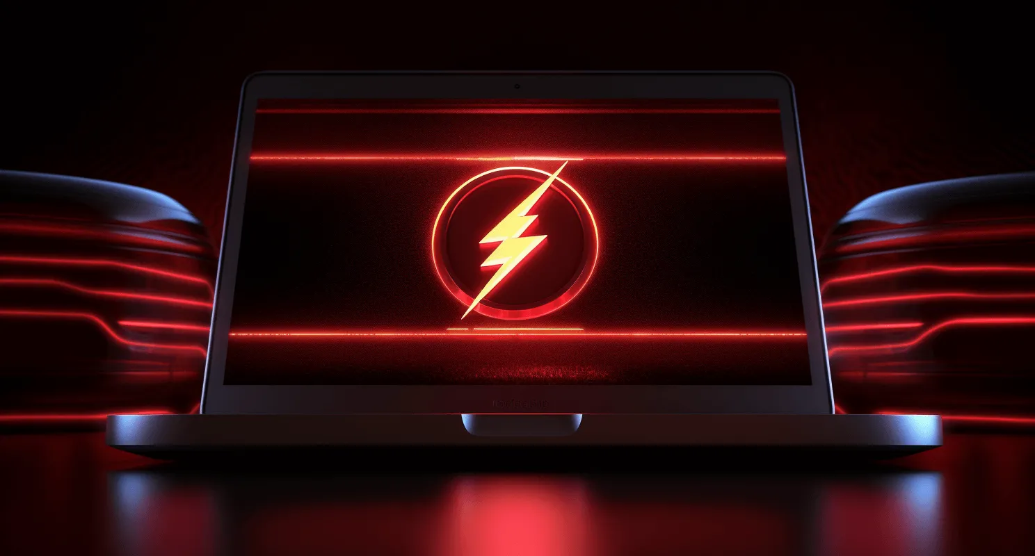Flash Logo On A Futuristic Computer Screen