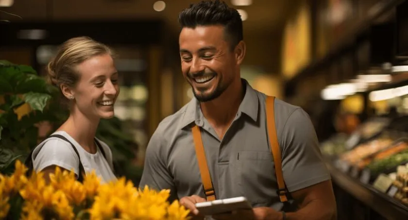 Friendly Staff Assisting A Customer