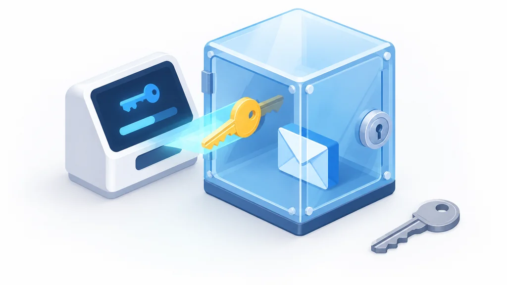 isometric illustration of generating an app password for smtp authentication